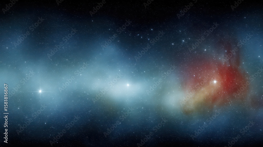 Naklejka premium Mesmerizing nebula and dazzling stars, a breathtaking journey through the cosmic depths of space