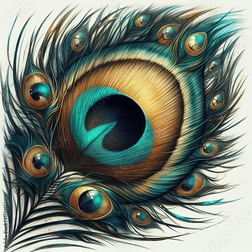 Peacock bronze and black addin