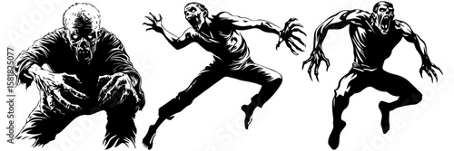 Wallpaper Mural Zombie Skull Vector Set – Scary Monster Head Illustrations Torontodigital.ca