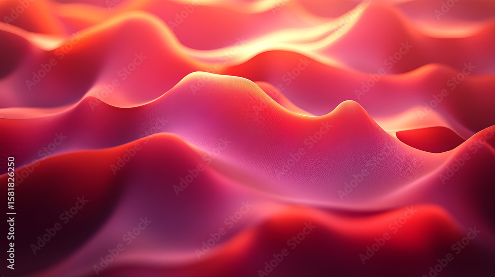 Obraz premium Abstract wavy surface of vibrant, warm hues
