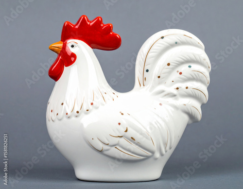 Unique Chicken Piggy Bank: Farm Animal Savings, Financial Growth & Rural Investment Concept, Isolated for Budgeting & Future Planning

