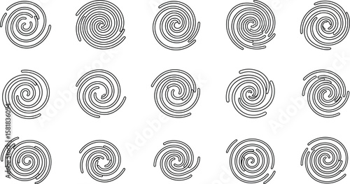 Spiral and Swirl Icon Pack in Smooth Abstract Style for Motion, Branding, and Hypnotic Design