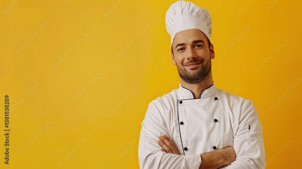 Naklejka premium Culinary Chef with Copy Space