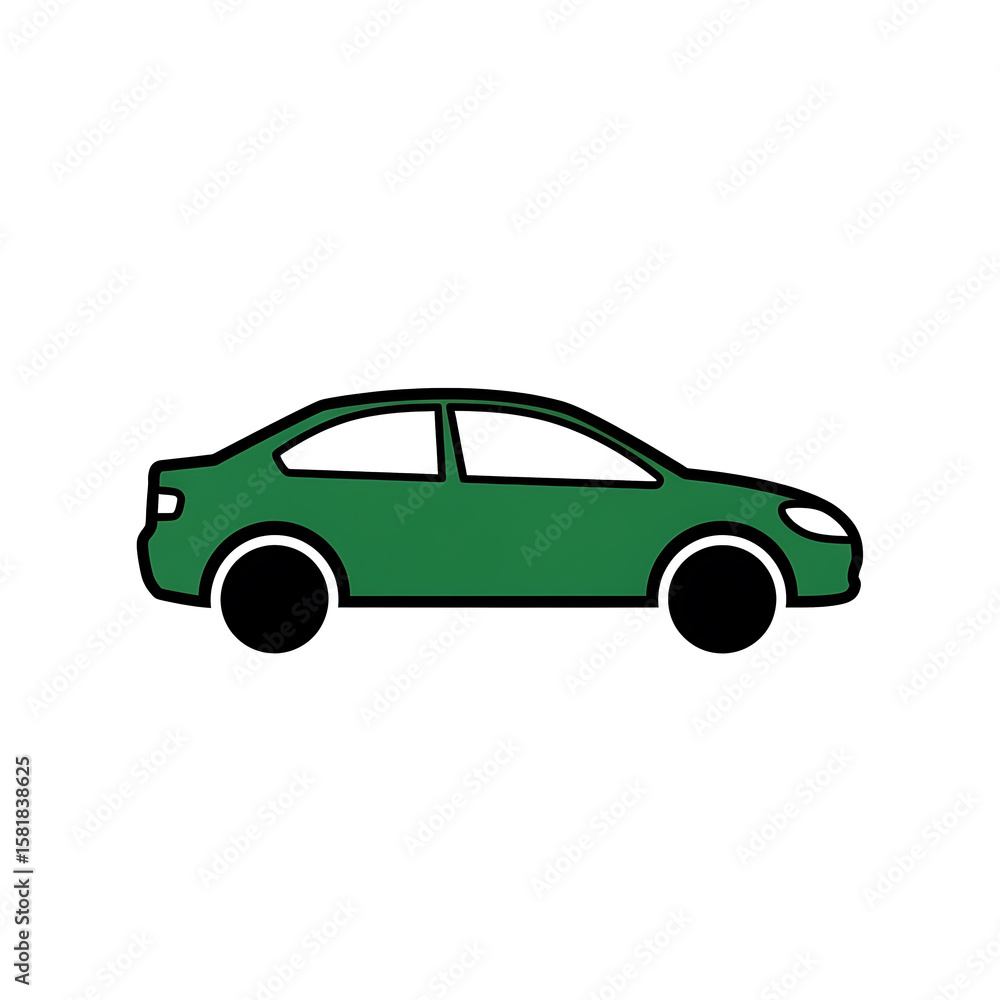 Fototapeta premium Green Car Illustration