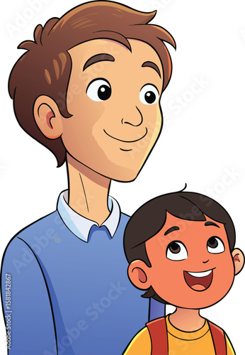 Smiling father and son together a cherished moment of family connection and happiness