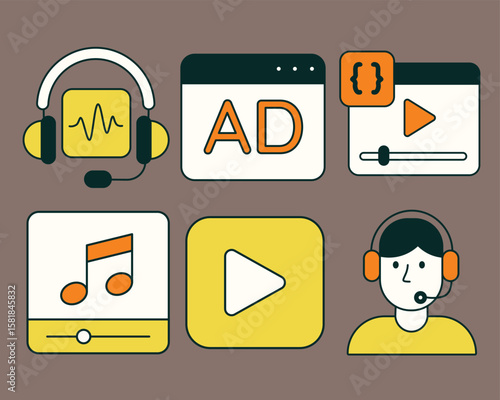 Content Creation Icon Illustration