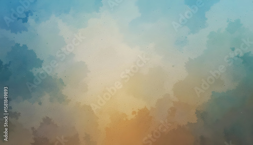 Abstract watercolor background with warm and cool gradient 
