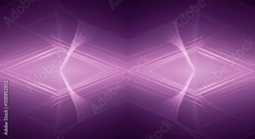 Abstract Pink Geometric Light Pattern with Neon Glow on Dark Background for Technology and Futuristic Design