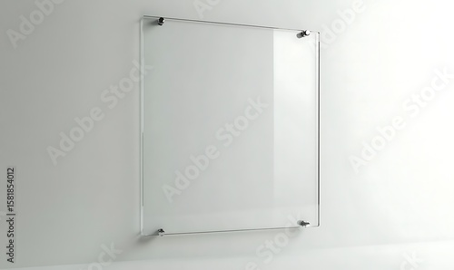 Wallpaper Mural Minimalist Transparent Glass Frame on Clean White Wall Background for Modern Interior Design and Presentation Concepts Torontodigital.ca