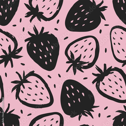 Strawberries seamless patte...