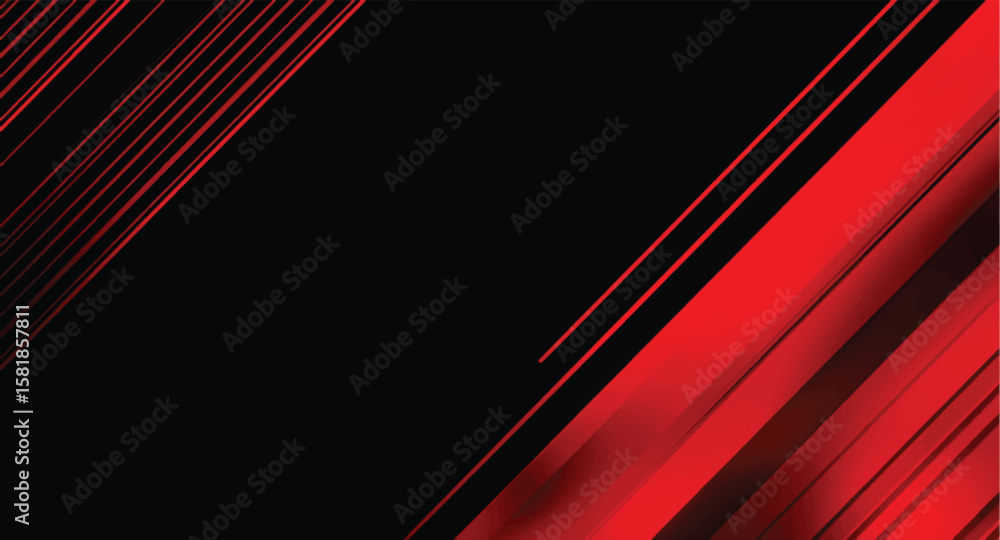 Obraz premium Bold red diagonal lines on black background abstract bright