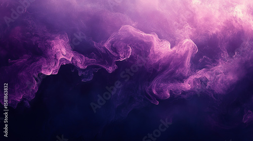 Abstract swirls of purple and pink smoke against a dark background