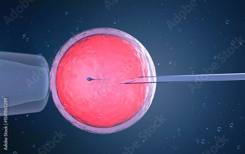 Φωτογραφία Ovum with needle for artificial insemination or in vitro fertilization
