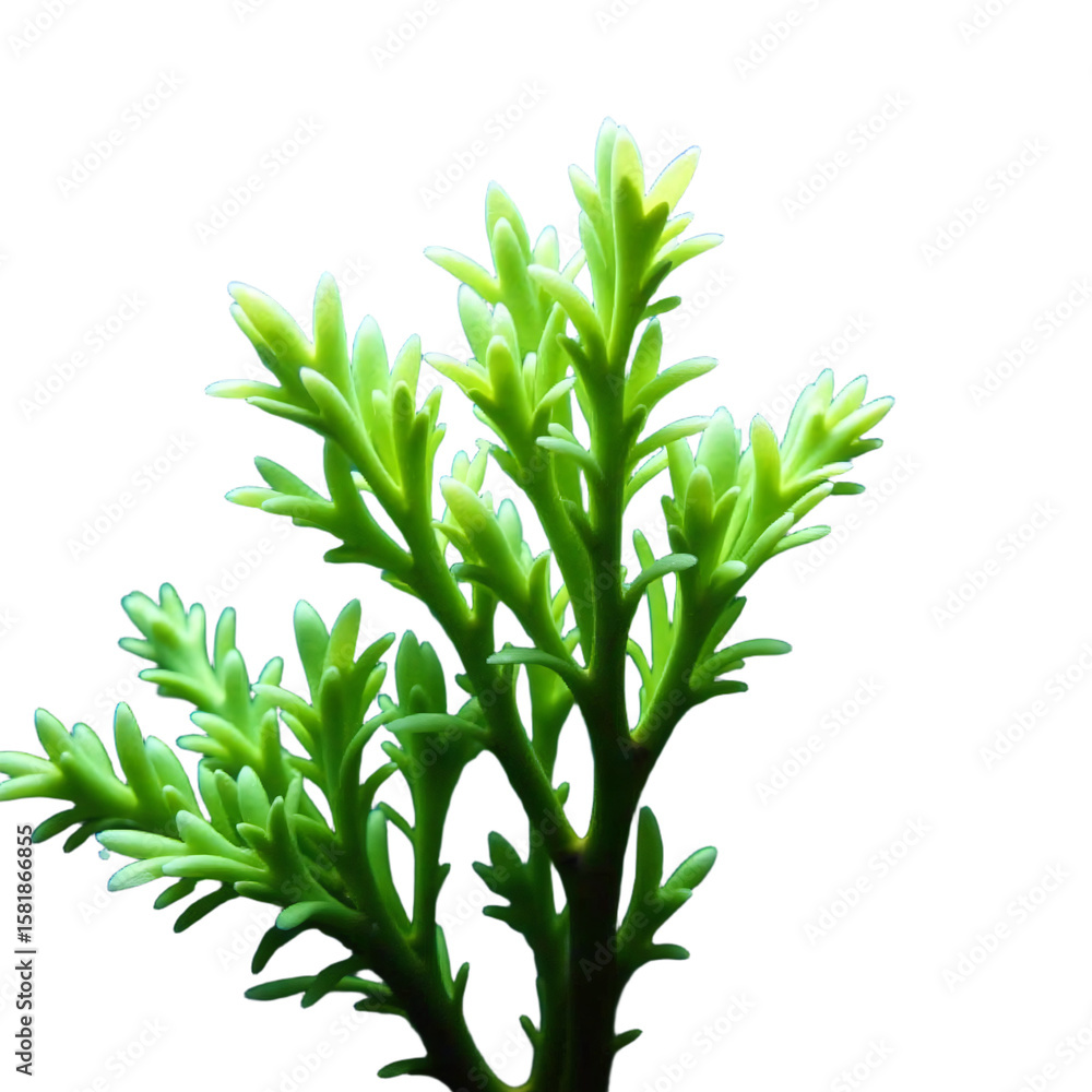 Fototapeta premium Algae stringy green wet isolated, Natural aquatic plant object, Organic marine element, Decorative underwater texture, Eco design component