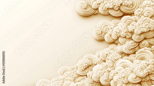 Creamy clouds on a light beige background