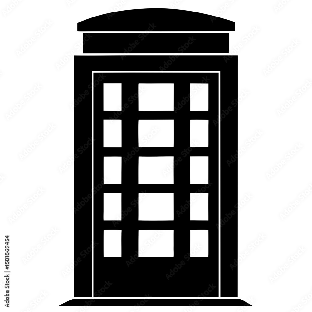 Silhouette Of A Red Telephone Box With Subtle Unio Silhouette Of A Red Telephone Box With Subtle Unio