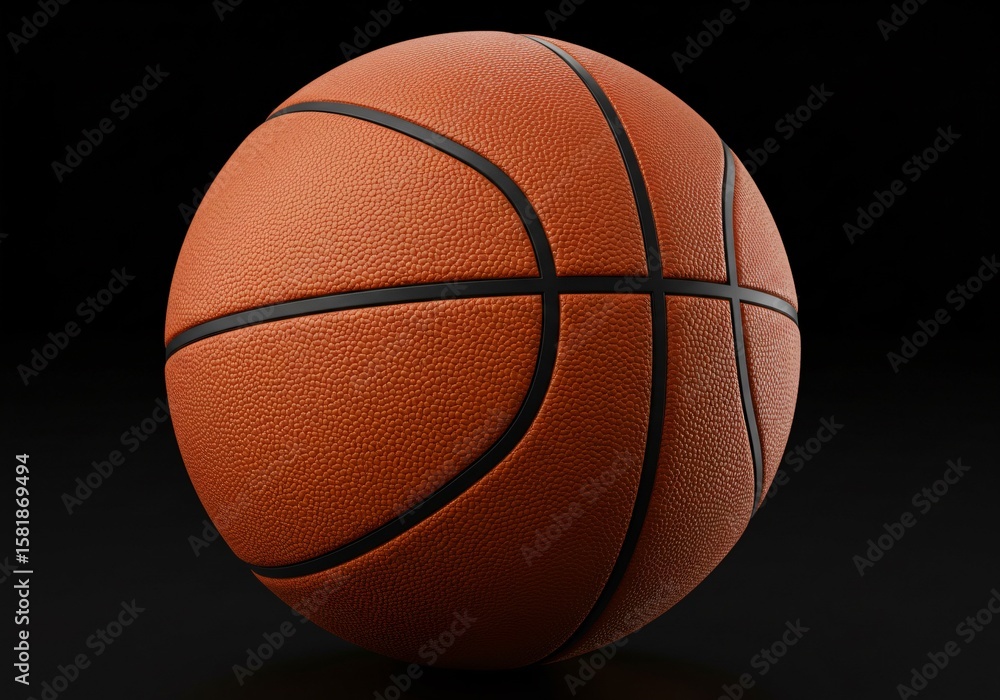 Fototapeta premium Basketball ball isolated on black background