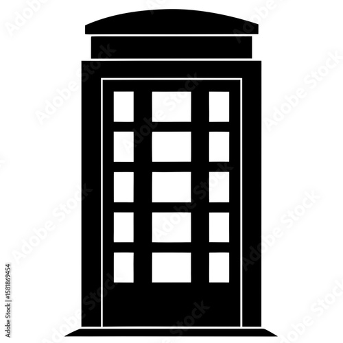 Silhouette Of A Red Telephone Box With Subtle Unio