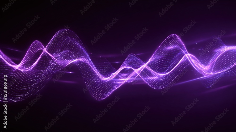 Fototapeta premium Abstract purple wave patterns on dark background