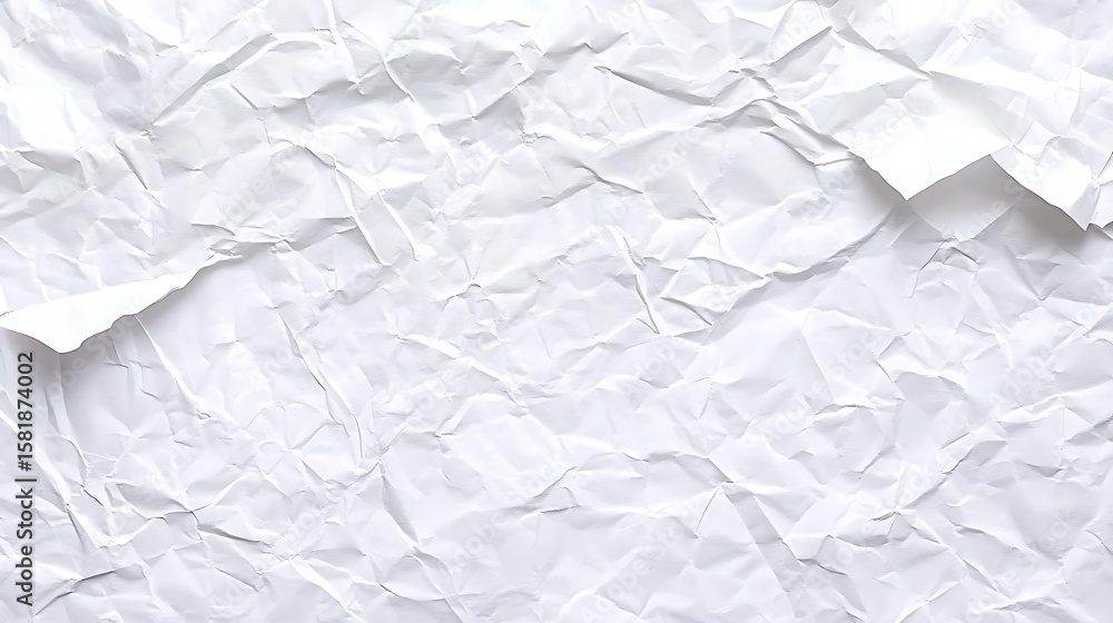 Fototapeta premium Abstract crumpled paper texture background showcasing rough edges and delicate folds creating a
