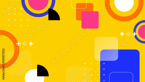 Colorful abstract geometric design suitable for backgrounds, prints, digital art, and graphic projects requiring modern, vibrant visuals. Bold and dynamic.
