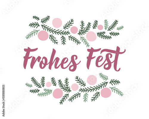 German text: Happy holidays. Perfect design for greeting cards, posters and social media. German Lettering. Frohes fest