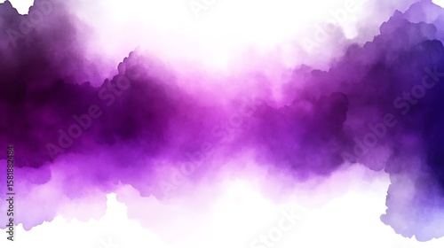 Abstract watercolor painting of purple clouds with a dreamy and atmospheric feeling background