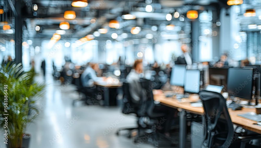 custom made wallpaper toronto digitalBlurred office interior background with a blurred door and glass wall, blurry bokeh light effect for a business concept design. High-quality photo, taken with a telephoto lens in realistic daylight.