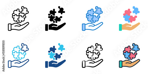 Dementia Care icon set multiple style collection 
