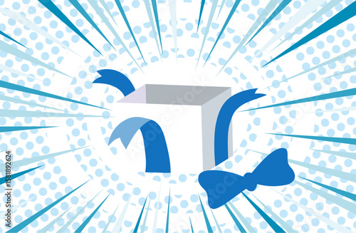 Empty Gift Box with Ribbon Explosion