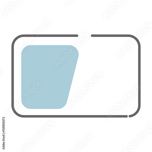 Simple IC card front icon in flat minimalist style