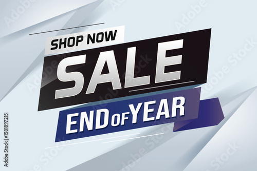 End of year Sale word concept vector illustration with lines and 3d style, landing page, template, ui, web, mobile app, poster, banner, flyer, background, gift card, coupon, label, wallpaper 