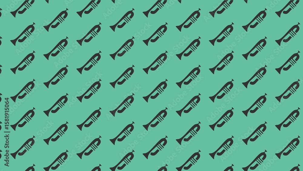 Fototapeta premium Vector seamless trumpet pattern