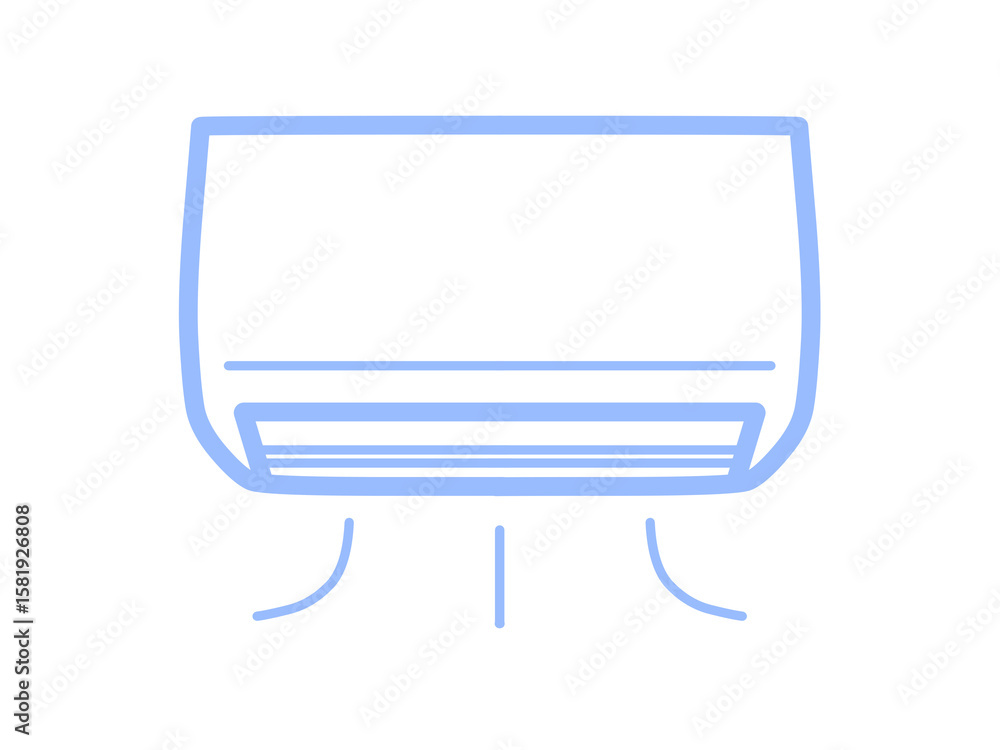 Naklejka premium シンプルエアコンアイコン(ブルー)