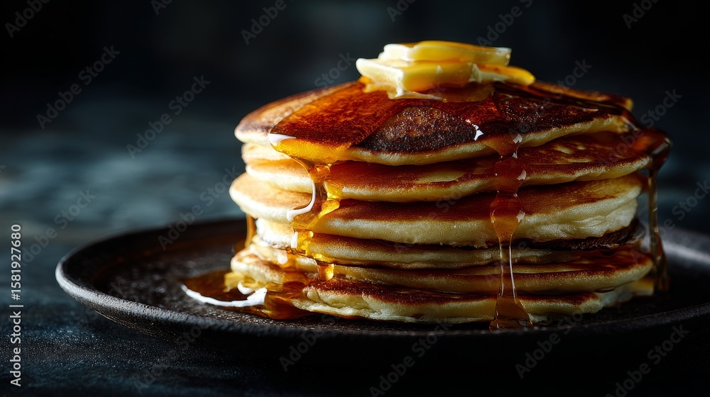 custom made wallpaper toronto digitalCozy kitchen close-up stacked pancakes for a delicious morning breakfast