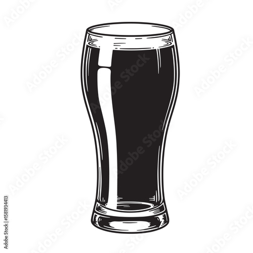 Dark beverage in a tall glass liquid drink