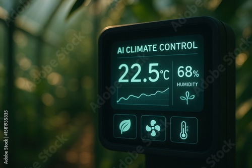 Smart Farm Dashboard Interface Showing Climate Control and Analytics UI