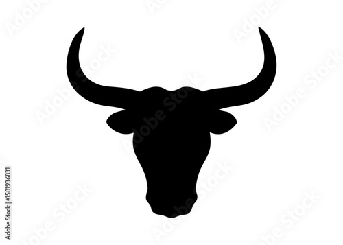 Bull and cow head silhouette vector, Cow skull silhouette