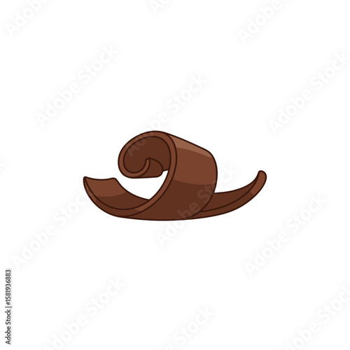 Chocolate Curl Cartoon Illustration, Dessert Topping