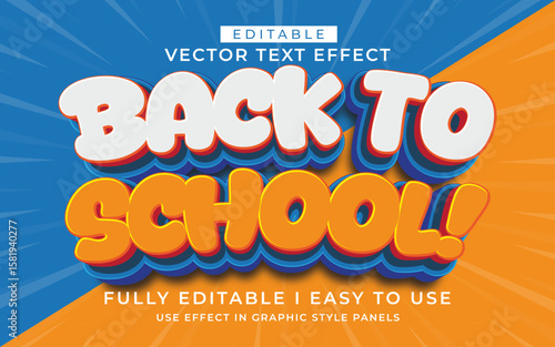 3d editable back to school text effect typography style template