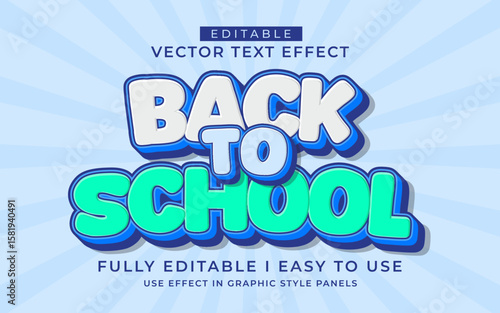 3d editable back to school text effect typography style template