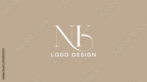 Minimalist NK monogram with artistic line typography, ideal for personal or lifestyle branding, startups, and elegant logo needs.