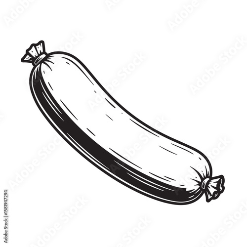 Sausage food illustration vintage Art meat pork