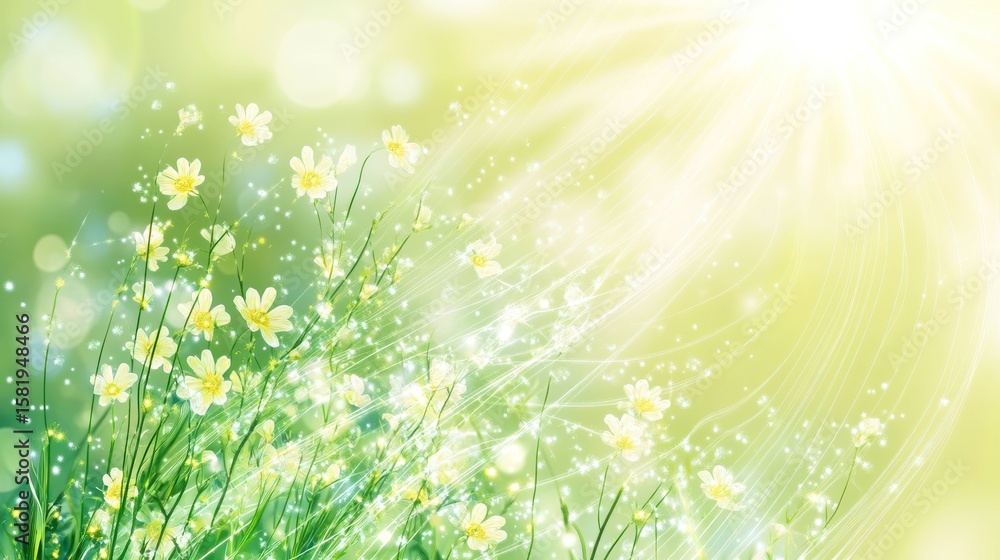 Obraz premium Spring flowers in sunbeams