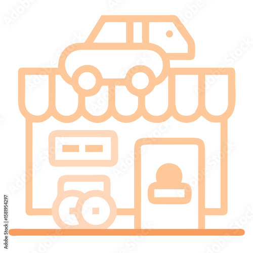 Car Dealership Outline with Vehicle and Shopfront Design for Automotive Blogs, Business Websites, Marketing Material, and Advertising Content  