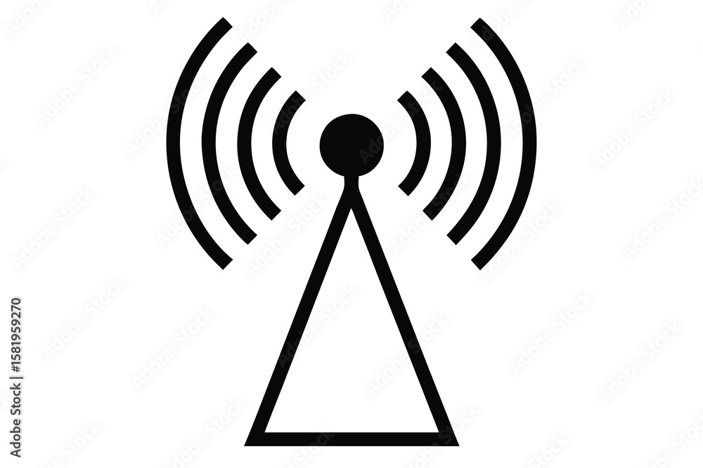 A black antenna tower isolated on white background Ai Generated A black antenna tower isolated on white background Ai Generated