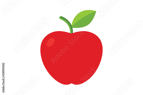 A shiny red apple isolated on white background Ai Generated