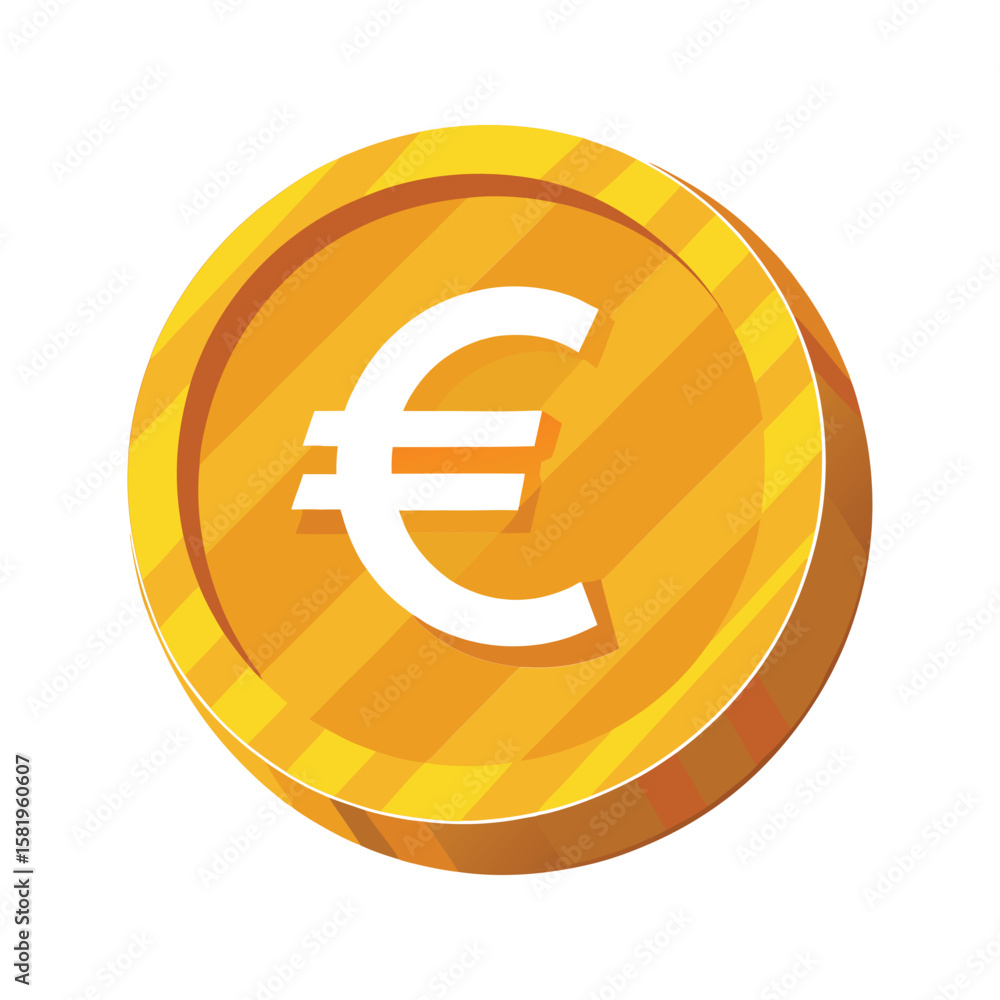 Obraz premium Golden euro coin currency symbol money