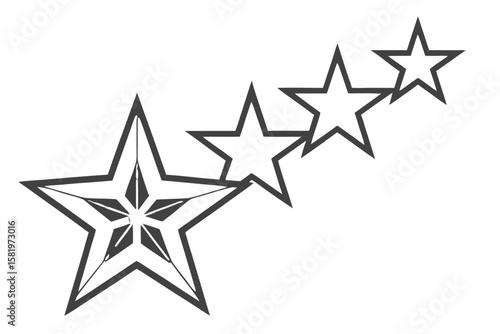 A trail of five stars, representing a high rating