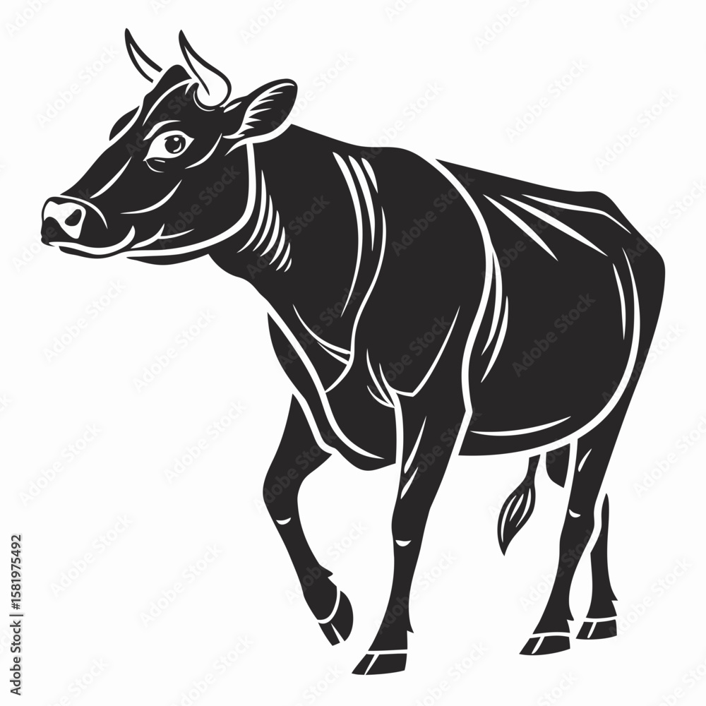 Fototapeta premium silhouette of a cow